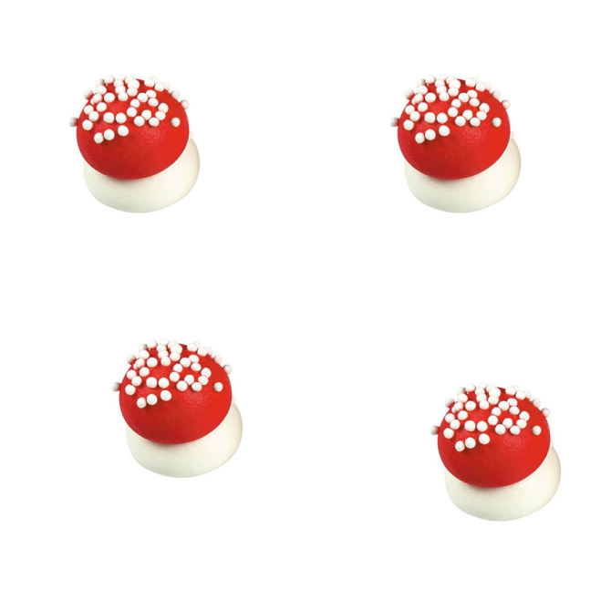 4 Mini setas Rojos (2 cm) - Azcar 