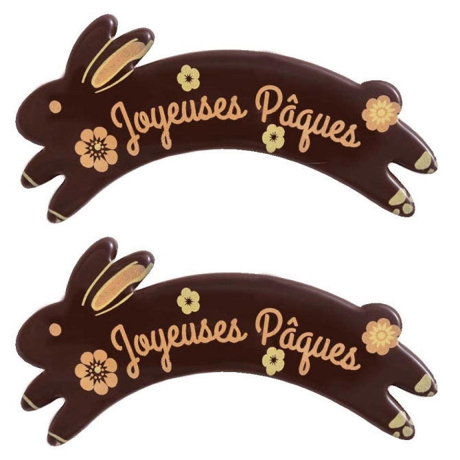 Banners Conejitos Felices Pascuas (7 cm) - Chocolate Negro 