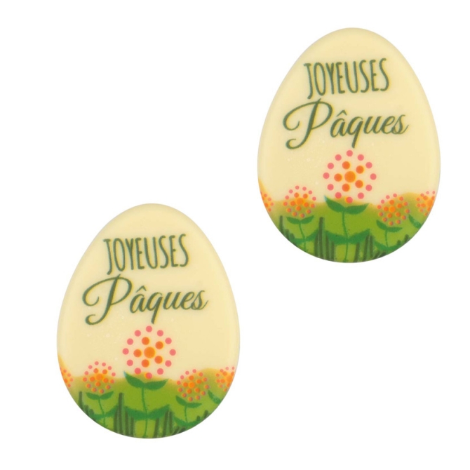 Huevos Happy Easter 2D (6 cm) - Chocolate Blanco 