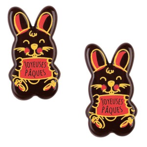 2 Conejitos Felices Pascuas (4,3 cm) - Chocolate