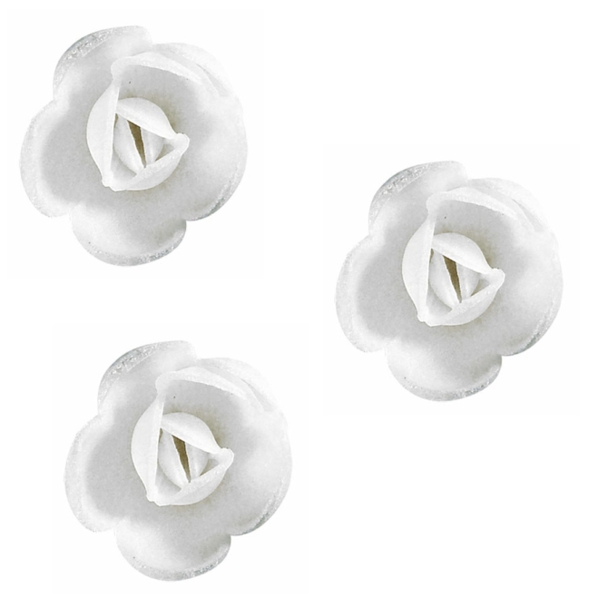 3 Rosas Blancas Pequeas Ecolgicas (4 cm) - Sin Levadura 