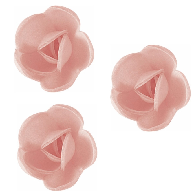 3 Pequeas Rosas Rosadas Orgnicas (4 cm) - Sin Levadura 