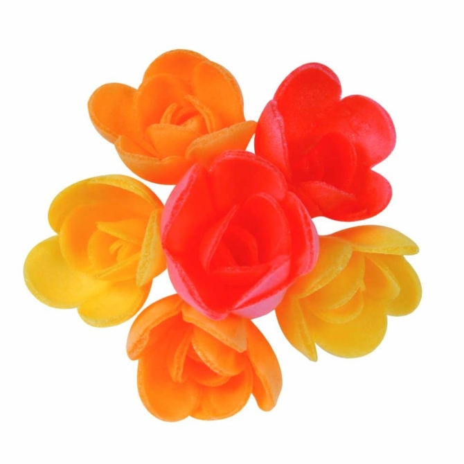 6 Mini Rosas Sabores Frutas Exticas (3 cm) - Sin Levadura 