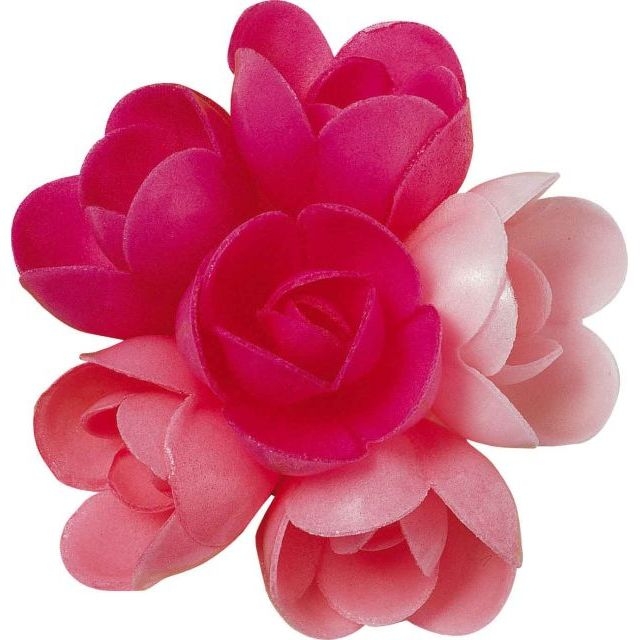 6 Rosas Pequeas (4 cm) Sin Levadura - Sabores Frutos Rojos 