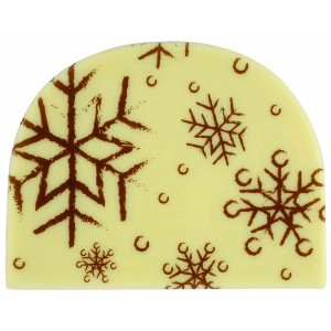 2 puntas de troncos de copos de nieve blancos (8 cm) - Chocolate