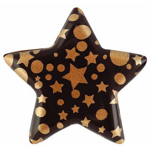 Estrellas Brillantes (3, 7 cm) - Chocolate Negro 