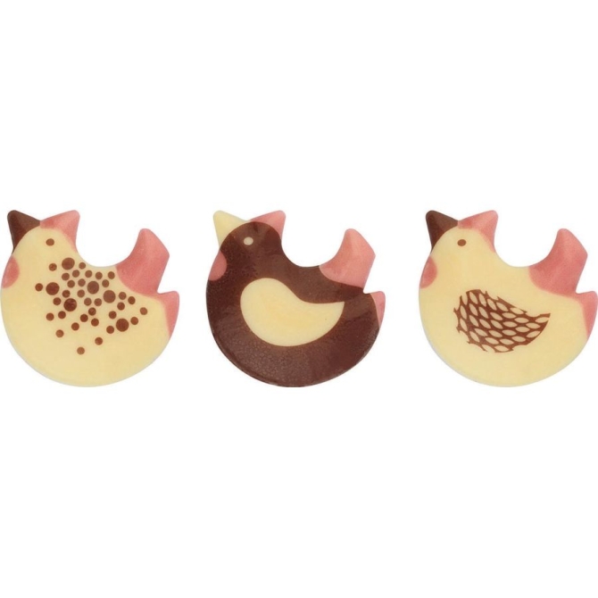 3 Gallinas (3, 5 x 3, 6 cm) - Chocolate Blanco 