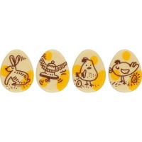 2 Huevos a Lpiz 2D (6 cm) - Chocolate Blanco