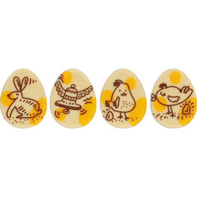 2 Huevos a Lpiz 2D (6 cm) - Chocolate Blanco 