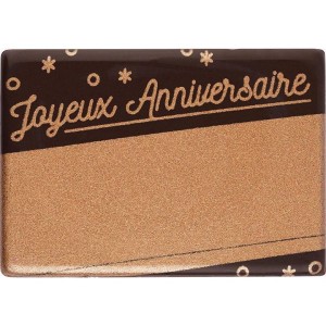 1 Placa Grabable Feliz Cumpleaos Dorada (6,1 cm) - Chocolate Negro