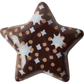 4 estrellitas 2D brillantes (2, 2 cm) - Chocolate 