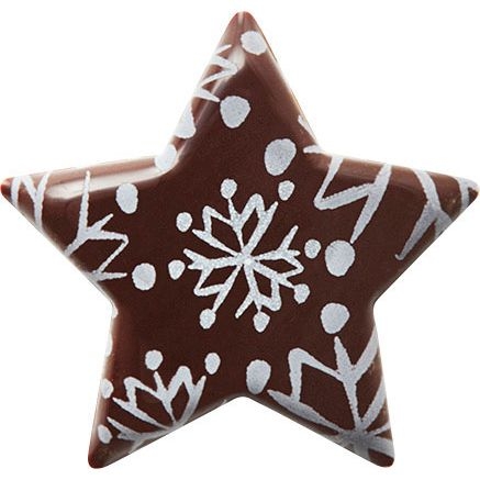 Gama de ciervos copo de nieve 2 estrellas (3, 7 cm) - Chocolate 