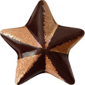 Papel de regalo 4 estrellas 3D (2, 5 cm) - Chocolate 