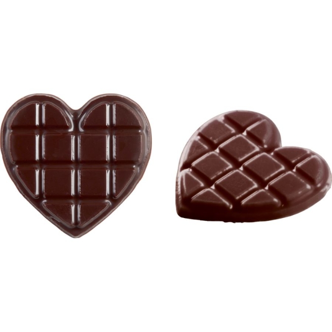 Barra 2 Corazones (4 x 3, 8 cm) - Chocolate Negro 