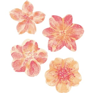 4 Flores Estampadas (5,7 x 5,1 cm) - Azyme