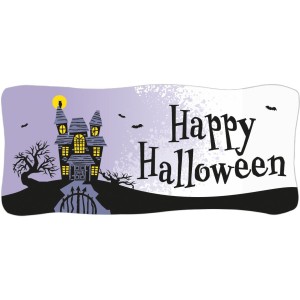1 Banner Casa Encantada Feliz Halloween (10,5 cm) - Azyme