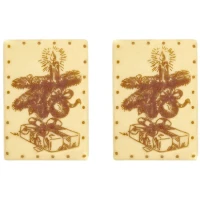 2 Obleas (6,1 cm) Vintage Navidad - Chocolate Blanco