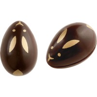 2 Huevos de Conejo 3D (3,7 cm) - Chocolate
