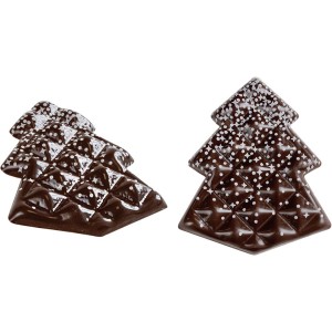 2 Abetos Paisaje Nevado (4,6 cm) - Chocolate Negro