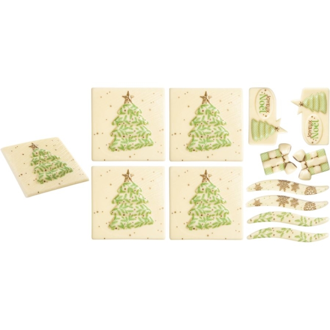 2 kits especiales de troncos en relieve para ramas en forma de estrella - Chocolate blanco 