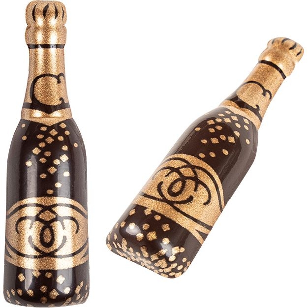 3 botellas de champn (5, 3 cm) - Chocolate 