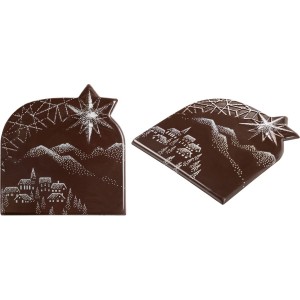 2 puntas de tronco de paisaje nevado (8,4 cm) - Chocolate