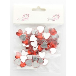 50 Confeti Corazn Diamante Rojo (1, 5 cm) - Plstico. n1