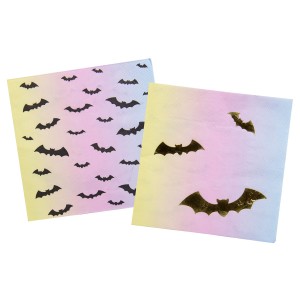 16 servilletas iridiscentes de Halloween en colores pastel