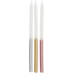 24 Velas Metlicas Glamour Vibes - 10 cm