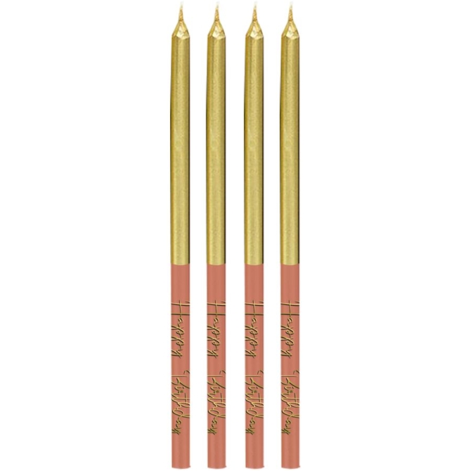 16 Velas Golden Dusk - 15 cm 