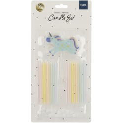 Set de 11 velas Unicorns & Rainbows - 10 cm. n3