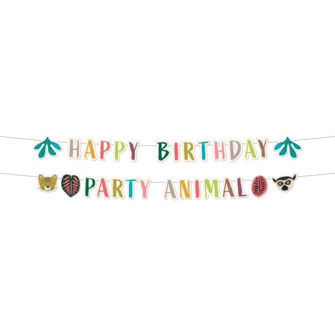 1 guirnalda de letras Happy Birthday Zoo Party 