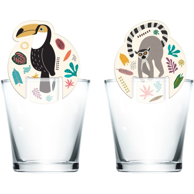 6 Decoraciones para vasos Zoo Party 