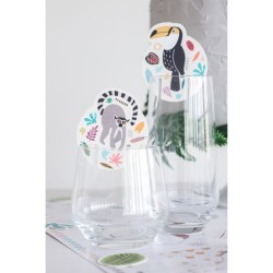 6 Decoraciones para vasos Zoo Party. n1