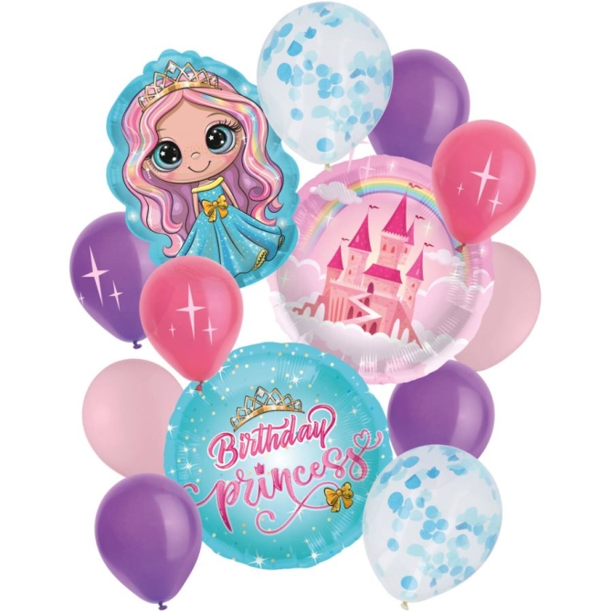 Juego de 13 globos de princesa. 