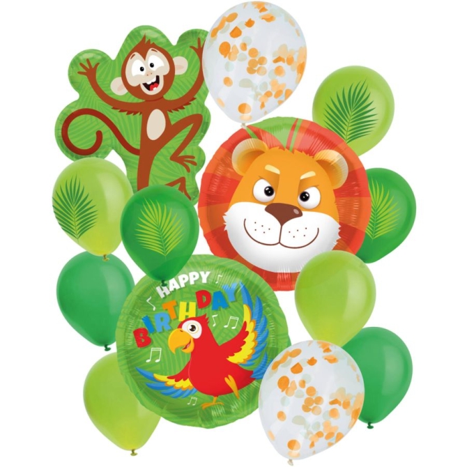 Conjunto de 13 globos de la selva 