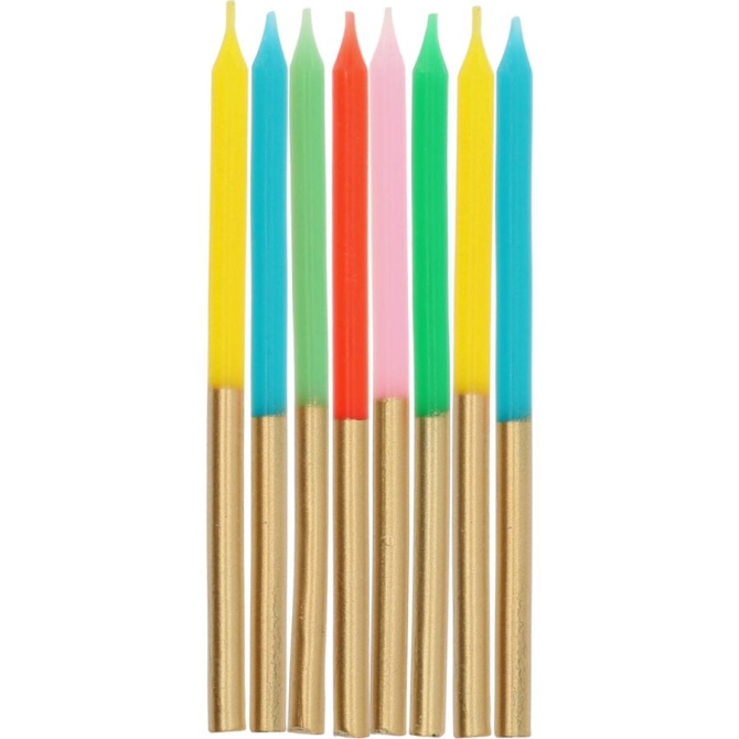 24 Velas Retro Metlicas - 10 cm 