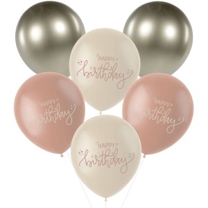 Ramo 6 Globos - Crema Rosa