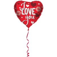 Globo de aluminio con forma de corazn de helio i Love You - 45 cm