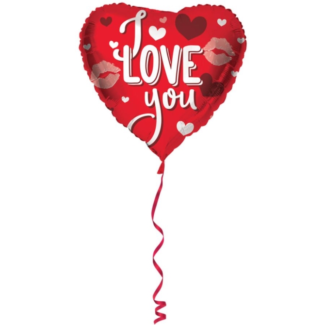 Globo de aluminio con forma de corazn de helio i Love You - 45 cm 