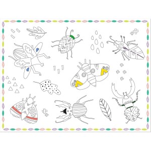 6 manteles individuales para colorear de Insect Party