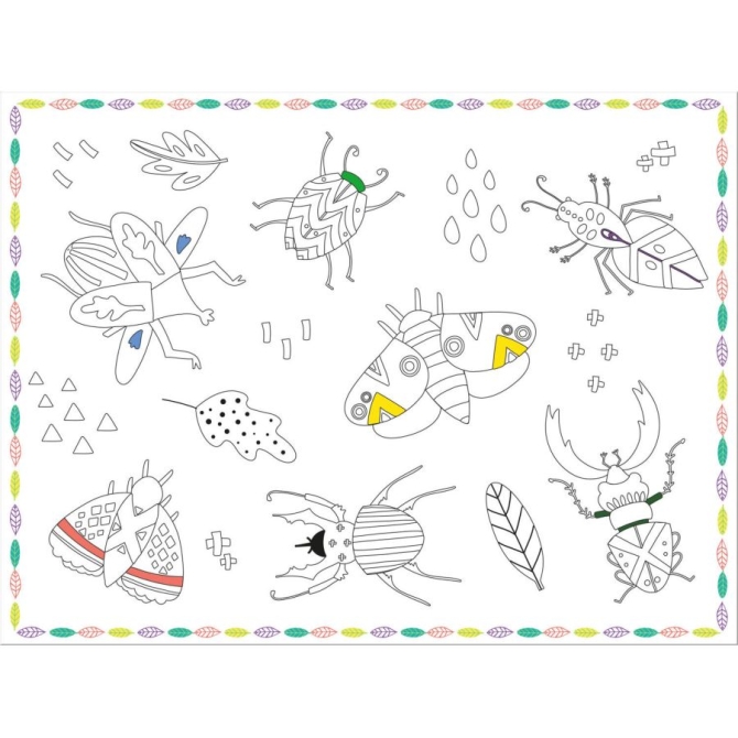 6 manteles individuales para colorear de Insect Party 