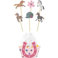 Set de 12 decoraciones para cupcakes - Happy Horse