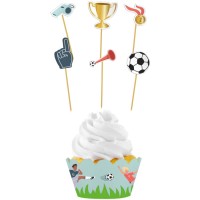 Set de 12 decoraciones para cupcakes - Football Fantastic