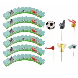 Set de 12 decoraciones para cupcakes - Football Fantastic. n1