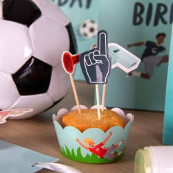 Set de 12 decoraciones para cupcakes - Football Fantastic. n2