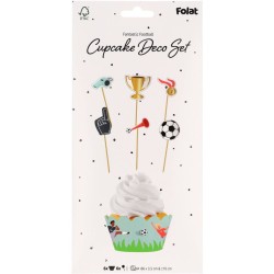 Set de 12 decoraciones para cupcakes - Football Fantastic. n3