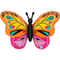 Globo gigante de helio metalizado - Mariposa de colores 75 cm