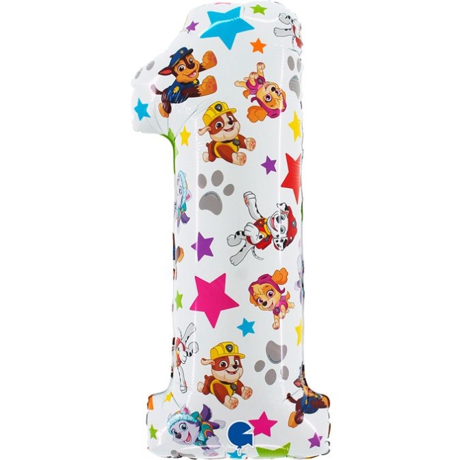 Globo De Helio De Aluminio Paw Patrol - Gigante Nmero 1 - 71 cm 