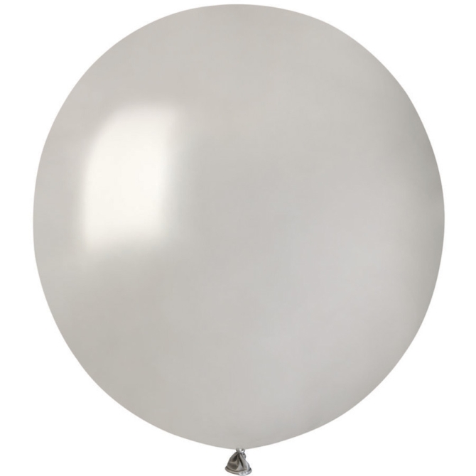 10 Globos Plata Perlado 48cm 